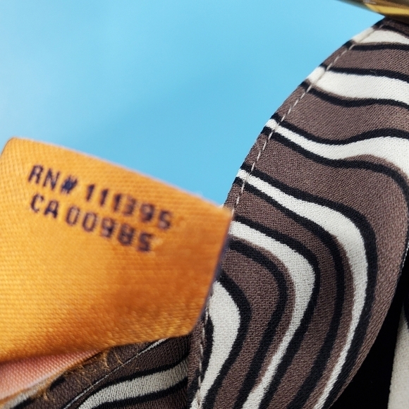 Tory Burch black wool sweater tan striped silk trim *flaw* - Picture 6 of 16